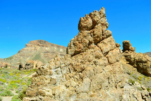 Půlměsíc Nad Národním Parkem Mount Teide Tenerife — Stock fotografie