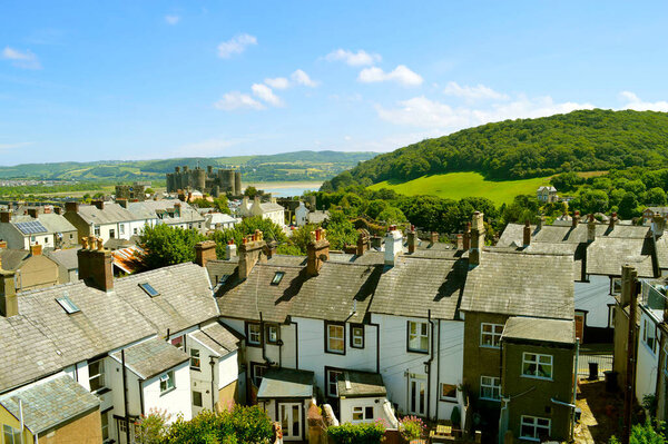 A view of Conwy Castle and Conwy town in North Wales