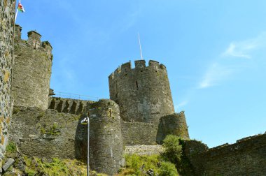 Tarihi Conwy Şatosu Kuzey Galler 'de bir ortaçağ kalesi