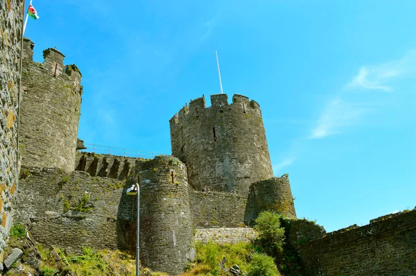 Historiska Conwy Castle Ett Medeltida Slott Norra Wales — Stockfoto