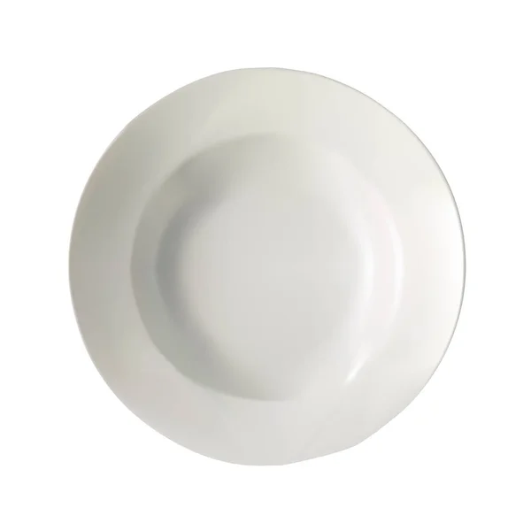 Пустая белая тарелка изолированы на белом фоне. Векторная иллюстрация . — стоковый вектор