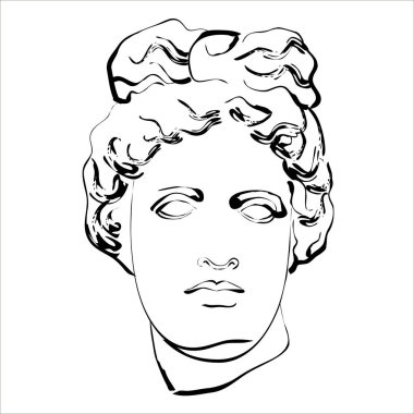  Apollo Belvedere 'in vektör illüstrasyonu. Ayrı nesne. 
