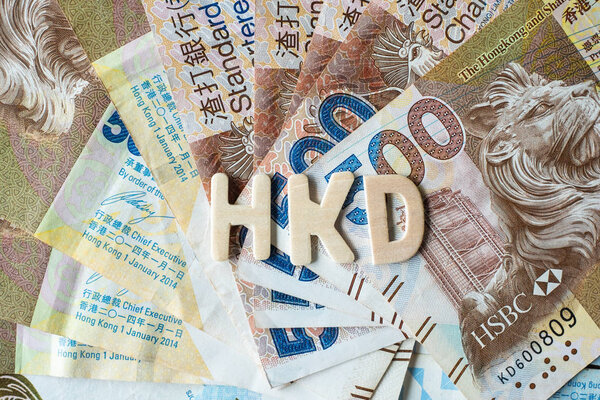 Hong Kong currency banknotes, HK Dollars for business background