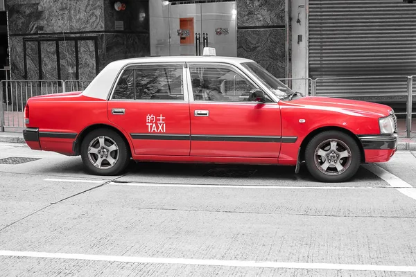 Red White Colors Taxi Cab Symbol Hollywood Road Central Sheung — Stock Photo, Image