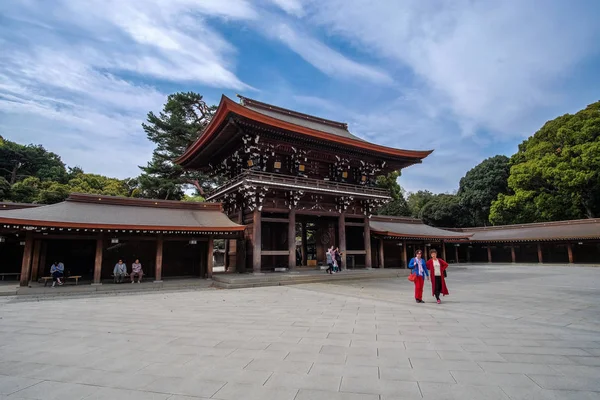 Santuario Meiji Jingu Situado Shibuya Punto Referencia Popular Para Las — Foto de Stock