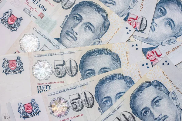 Billets de 50 dollars de Singapour. entreprise, investissement, retraite — Photo