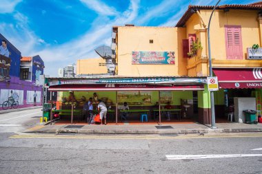 Renkli cephe mimarisi bina, ahşap w canlı renk