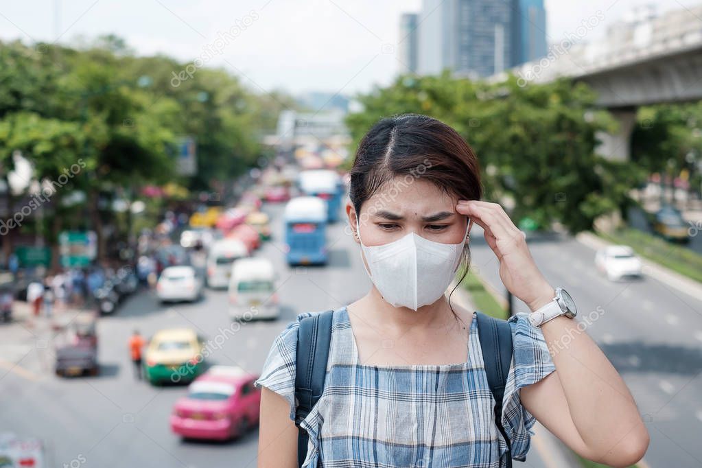 healthcare and air pollution concept