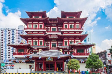 Singapur Çin Mahallesi'nde Buddha Diş Emanet Tapınağı ve Müzesi. 
