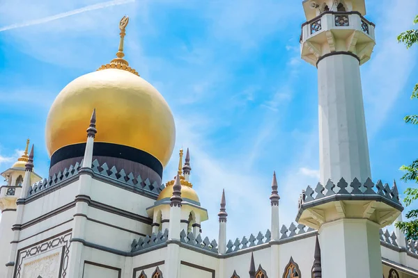 Masjid Sultan, Singapore Mosque in historic Kampong Glam with golden dome  and huge prayer hall,the focal point for Singapores Muslim community, landmark and popular for tourist attractions