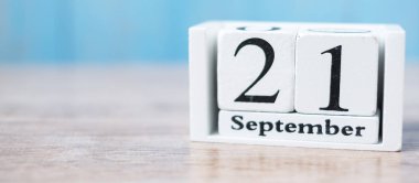 21 Eylül beyaz takvim ahşap, Peac Uluslararası Günü