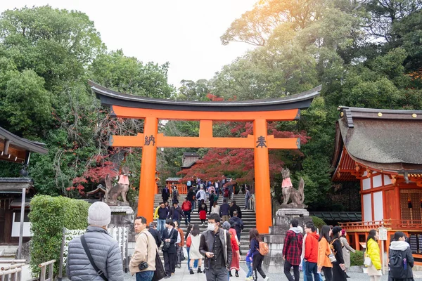 Santuario Fushimi Inari Taisha Otoño Temporada Otoño Situado Fushimi Hito — Foto de Stock