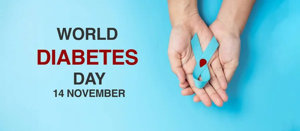 Kasım Dünya Diyabet Günü Farkındalık Ayı Yaşayan Önleme Hastalıkları Destekleyen — Stok fotoğraf