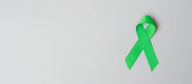 Yaşayan ve hastalıkları desteklemek için gri arka planda yeşil kurdele rengi. Karaciğer, safra kesesi safra kesesi kanseri ve organ bağışı farkındalık ayı konsepti