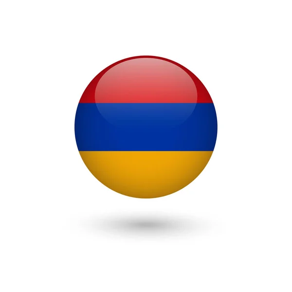 亚美尼亚 国旗圆光泽 — 图库矢量图片