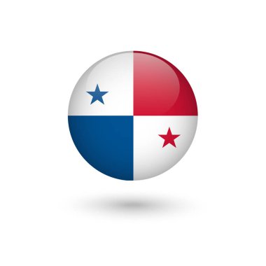 Panama bayrağı yuvarlak parlak