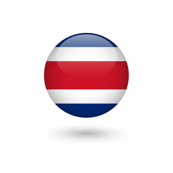 Costa Rica vlag ronde glanzend — Stockvector