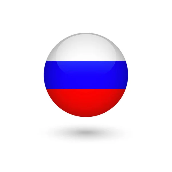Russia flag round glossy — Stock Vector