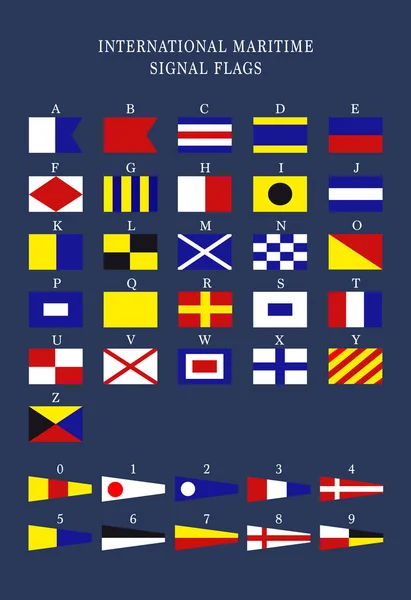 Banderas de señales marítimas internacionales — Archivo Imágenes Vectoriales