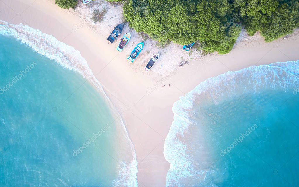 Midigama beach. Sri-Lanka. View from drone.