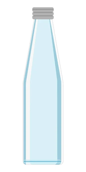 Голубая Прозрачная Стеклянная Бутылка Молока Сока Воды Готова Вашего Дизайна — стоковый вектор