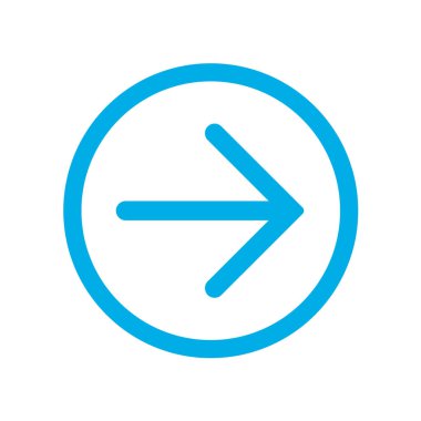 Mavi daire mavi sağ (sonraki) ok. Web site sayfalarınıza düğme simgesi. Vektör halat, Eps10.