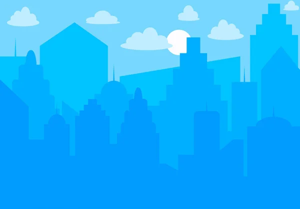 Skyline Ville Paysage Urbain Silhouette Ville Bleue Paysage Urbain Dans — Image vectorielle