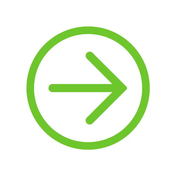 Ícone Direito Próximo Verde Para Botões Nas Páginas Seu Site — Vetor de Stock