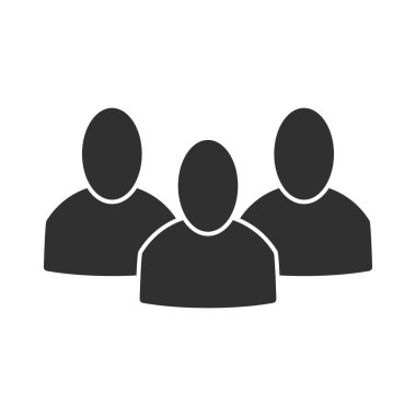 Grup, konferans, Şirket, 3 insanlar, personel düz simgesi. Vektör çizim, Eps10.