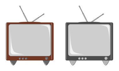 Retro Tv Uzaktan kumanda, beyaz arka plan üzerinde izole olmadan. Vektör çizim, Eps10.
