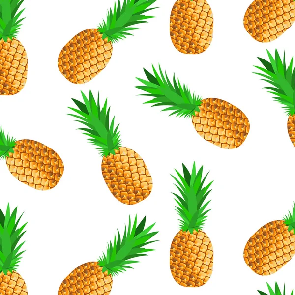 Fondo Con Ananas Maturi Inclinati Illustrazione Vettoriale Eps10 — Vettoriale Stock