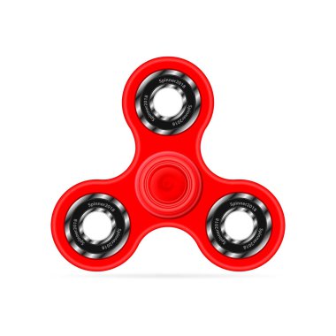 Kırmızı gölge, popüler oyuncak, antistress ve gevşeme ile 2018 değer değişimi. Beyaz arka plan üzerinde izole. Vektör çizim, Eps10.