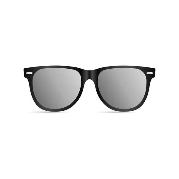 Γυαλιά Ηλίου Μαύρο Πλαστικό Πλαίσιο Που Απομονώνονται Λευκό Φόντο Vector — Διανυσματικό Αρχείο
