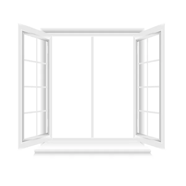 白い背景に白い窓枠を開く — ストックベクタ