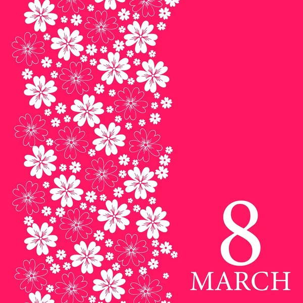 8 mars (journée des femmes) carte de vœux — Image vectorielle