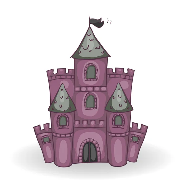 Evil fairytale castle with shadow — Stock Vector