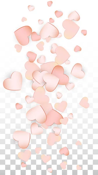 Love Hearts Confetti Falling Background. Padrão do Dia de São Valentim Romântico Espalhados Corações. Ilustração vetorial para cartões, Banners, cartazes, folhetos para casamento, Aniversário, Festa de aniversário, Vendas . — Vetor de Stock