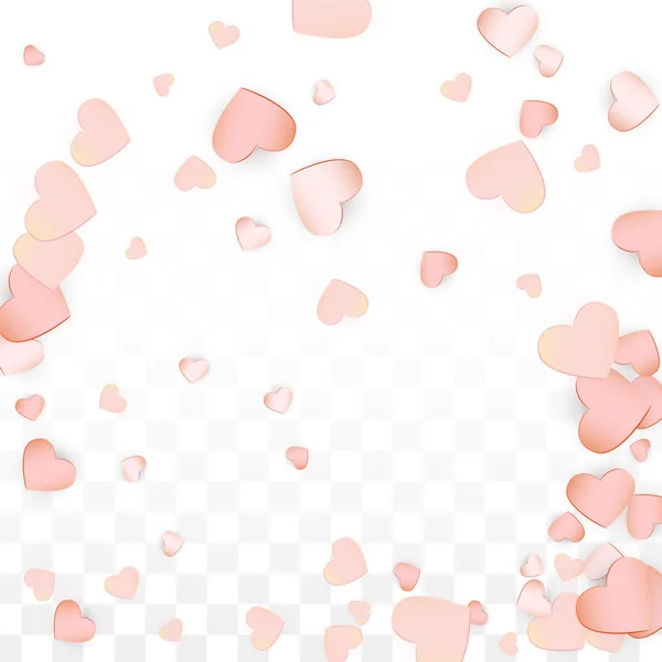 Love Hearts Confetti Falling Background. Modello di Giorno di S. Valentino Cuori Sparsi Romantici. Illustrazione vettoriale per biglietti da visita, striscioni, manifesti, volantini per matrimonio, anniversario, festa di compleanno, vendite . — Vettoriale Stock