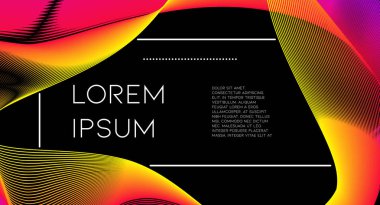 Fütürist soyut vektör arka plan hipster elemanları ile... Parlak degrade geometrik kapak tasarımı. 3D sıvı şekiller, çizgiler kompozisyon. Davetiye şablonları ayarlamak. Müzik Festivali Afiş. Özet satırları.