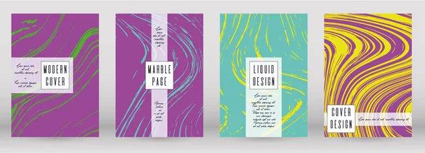 Modern Marble Cover Design for your Business with Abstract Lines. Futuristic Poster, Flyer, Layout with Liquid Pattern for Branding, Identity, Annual Report. Vector minimalistic brochure. Luxury. — Stock Vector