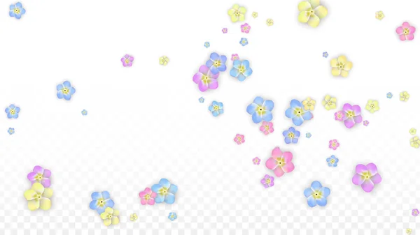 Vector realistische kleurrijke bloemblaadjes vallen op transparante achtergrond. Lente romantische bloemen illustratie. Vliegende bloemblaadjes. Sakura Spa Design. Bloesem Confetti. Ontwerpelementen voor bruiloft decoratie. — Stockvector