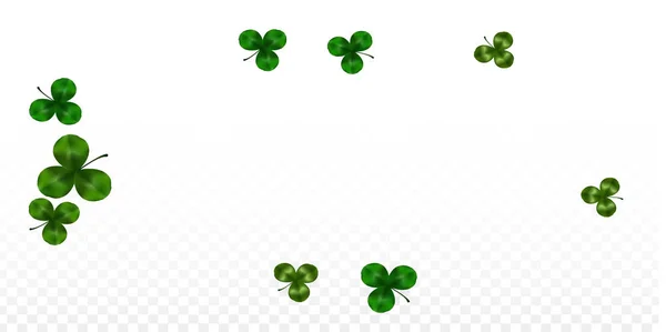 Vector Clover Leaf Isolé sur fond transparent avec espace pour le texte. Illustration de la Saint-Patrick. L'affiche de Lucky Shamrock en Irlande. Invintation for Concert in Pub. Vue du dessus. Symboles de réussite. — Image vectorielle