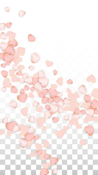 Love Hearts Confetti Falling Background. Patrón del Día de San Valentín Corazones dispersos románticos. Ilustración vectorial para tarjetas, pancartas, carteles, volantes para bodas, aniversario, fiesta de cumpleaños, ventas . — Archivo Imágenes Vectoriales