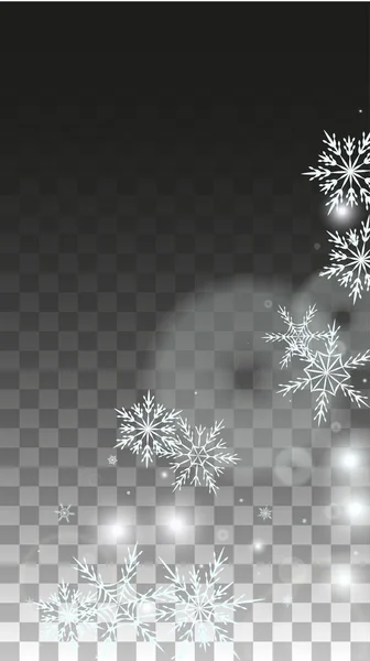 Christmas Vector Tło z White Falling płatki śniegu Izolowane na przejrzystym tle. Realistyczny Śnieżny Wzór Blasku. Odcisk pokrywy śniegu. Zimowe niebo. Projekt zaproszenia na imprezę. — Wektor stockowy