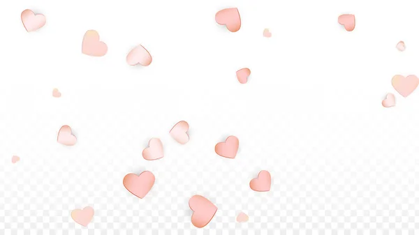 Konfety srdce láska padající pozadí. Valentýnský den vzor romantické rozptýlené srdce. Vektorové ilustrace pro karty, bannery, plakáty, letáky pro svatbu, výročí, narozenin, prodej. — Stockový vektor