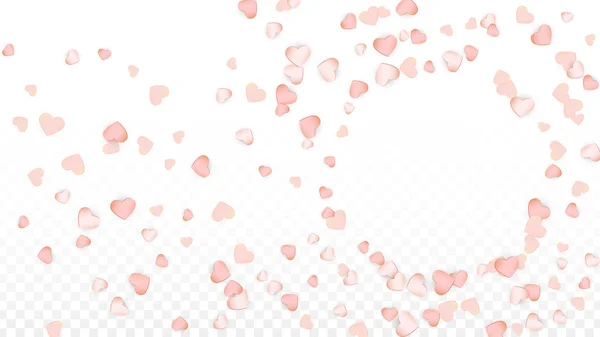 Szerelem szív konfetti alá tartozó háttér. St. Valentin nap minta romantikus szétszórt szív. Vektor illusztráció a kártyák, bannerek, poszterek, szórólapok, az esküvő, évforduló, születésnap, értékesítés. — Stock Vector