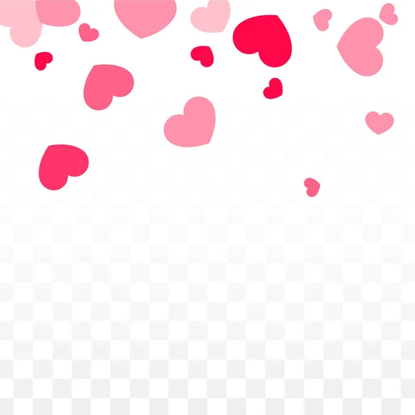 Hearts Confetti Falling Background. Saint-Valentin. Romantique Scattered Hearts Design Element. L'amour. Sweet Moment. Cadeau. Élément mignon de conception pour la vente ou la célébration. — Image vectorielle