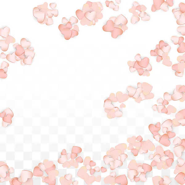 Love Hearts Confetti Falling Background. Padrão do Dia de São Valentim Romântico Espalhados Corações. Ilustração vetorial para cartões, Banners, cartazes, folhetos para casamento, Aniversário, Festa de aniversário, Vendas . —  Vetores de Stock