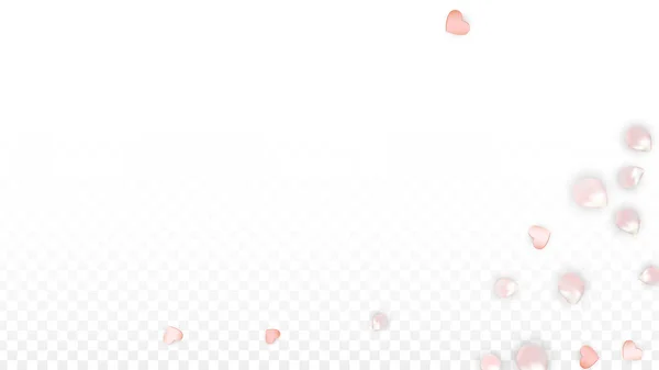 Vetor Realista Pétalas e Corações Confetti. Voando Sakura e Corações em Fundo Transparente. Convite de casamento fundo. Cartaz do Romance da Primavera. Ilustração vetorial para design de aniversário. —  Vetores de Stock