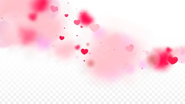 Hearts Confetti Falling Background. Patrón del Día de San Valentín. Elemento de diseño romántico de corazones dispersos. Amor. Momento dulce. Un regalo. Lindo elemento de diseño para ventas o celebración. — Archivo Imágenes Vectoriales